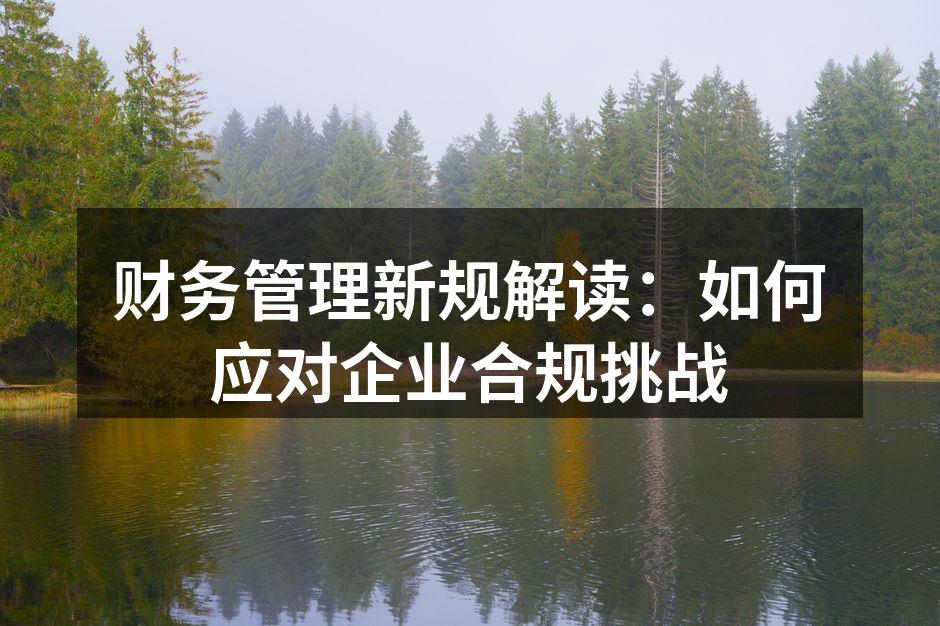 财务管理新规解读：如何应对企业合规挑战